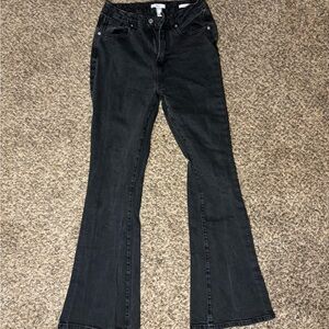 Black Curved Flare Jeans (Forever 21)